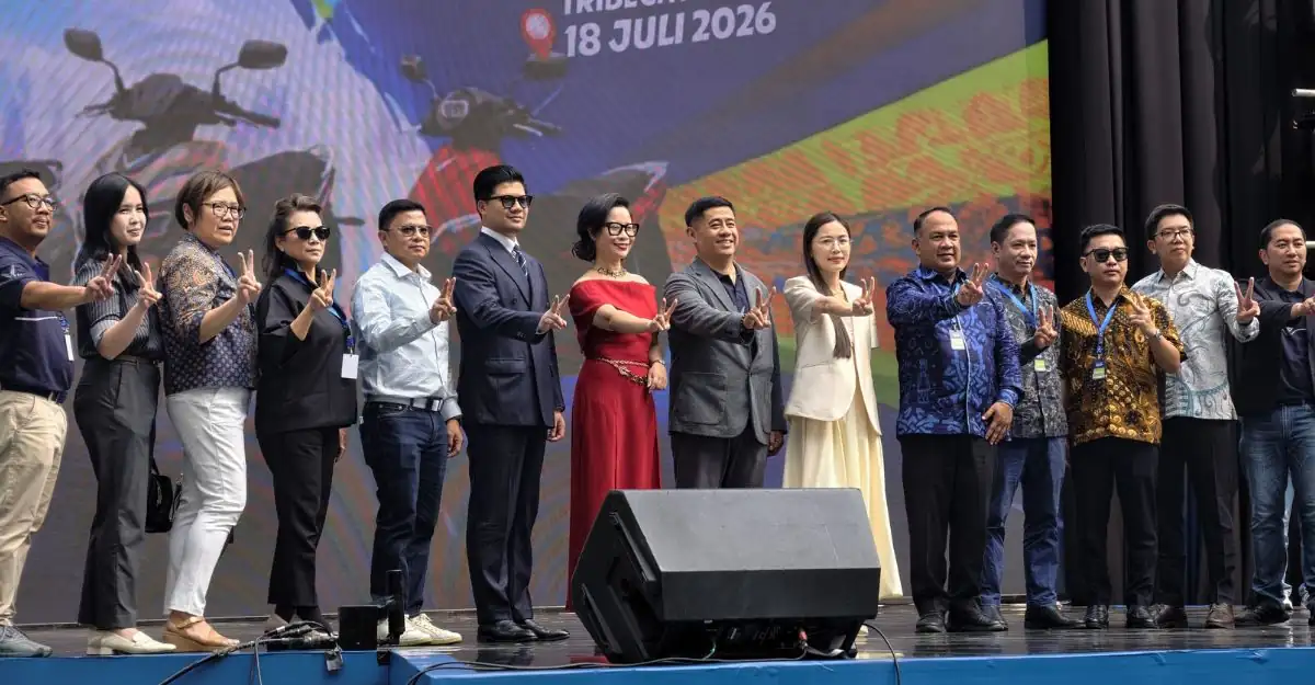 Panggung peluncuran VinFast E-Scooter Indonesia di Jakarta, 18 Juli 2026
